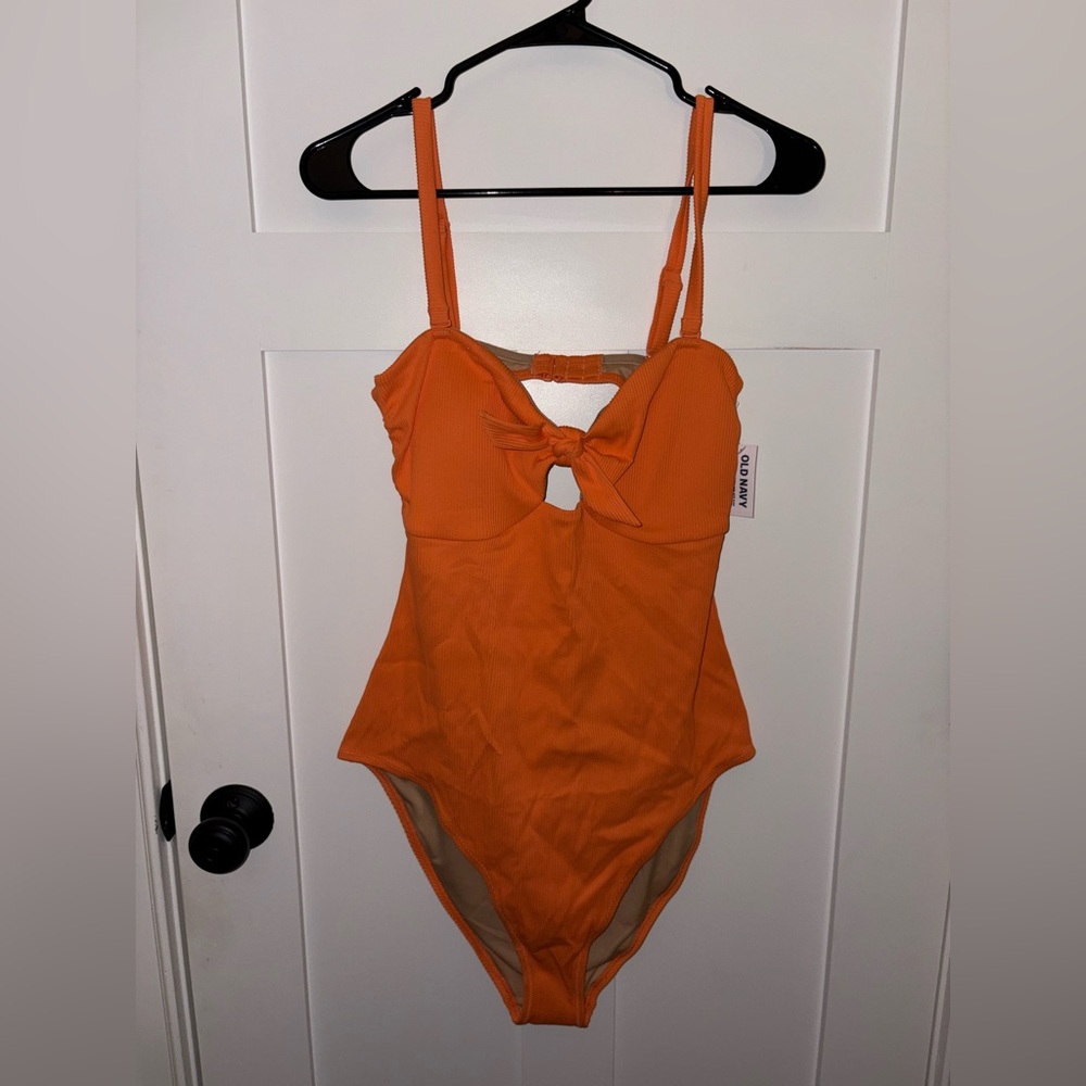 Old Navy Vibrant Orange Swimsuit with Front Bow
